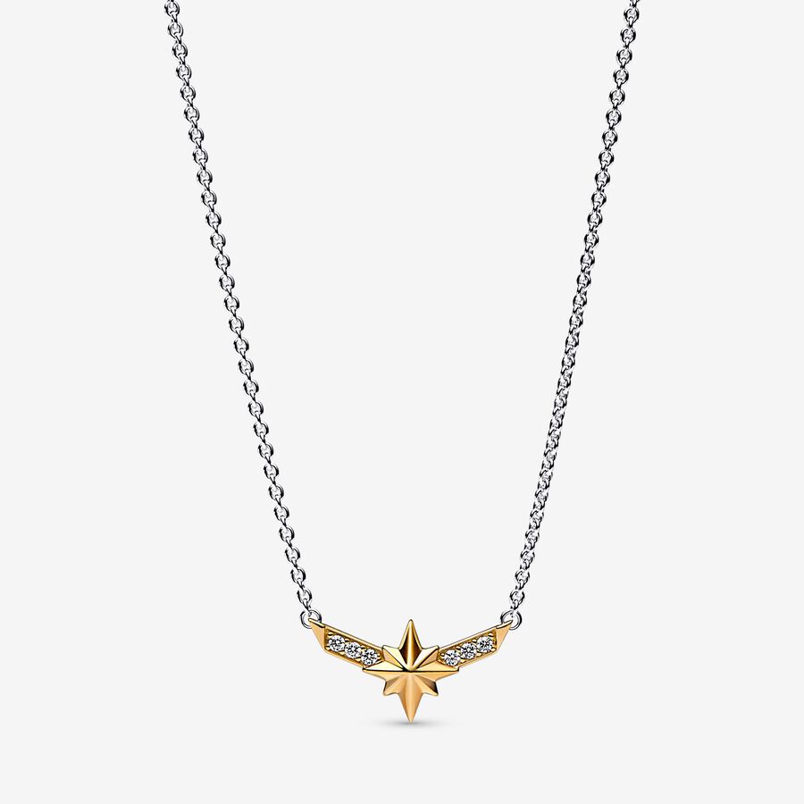 Collier Pendentif Bicolore Octogramme Captain Marvel image number 0